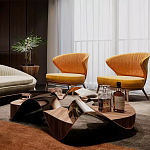 Дизайнерский журнальный стол волнистой формы Nyxacad варинант исполнения - 4 | Loft Concept в Ульяновске