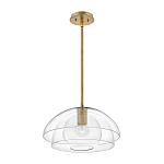 Подвесной светильник с прозрачным двойным стеклянным плафоном в форме купола и внутренней сферой Hinkley варинант исполнения - 10 | Loft Concept в Ульяновске