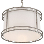 Подвесной светильник в виде барабана с тканевым абажуром и металлическим каркасом Warm Glow варинант исполнения - 2 | Loft Concept в Ульяновске