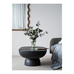 Столик кофейный черного цвета с овальной столешницей и круглым основанием Black Dalmen Table варинант исполнения - 10 | Loft Concept в Ульяновске