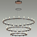 Люстра подвесная с тремя круглыми ярусами и цилиндрическими плафонами Arnaut Light варинант исполнения - 3 | Loft Concept в Ульяновске