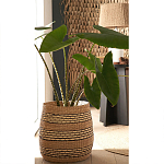 Круглая корзина из плетеного тростника Marjani Wicker Basket варинант исполнения - 3 | Loft Concept в Ульяновске