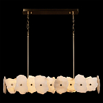 Люстра подвесная линейная с текстурированными мраморными элементами Marble square варинант исполнения - 2 | Loft Concept в Ульяновске