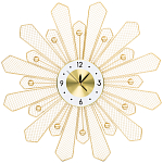 Часы настенные из металла в виде солнца с белым циферблатом Mirror Tower Clock варинант исполнения - 1 | Loft Concept в Ульяновске