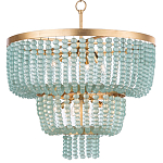 Круглая трехъярусная люстра с подвесками в виде круглых стеклянных бусин Blue Beads Chandelier варинант исполнения - 2 | Loft Concept в Ульяновске