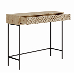 Консоль напольная деревянная с выдвижным ящиком с резным орнаментом HEATON CONSOLE OAK варинант исполнения - 1 | Loft Concept в Ульяновске