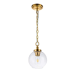 Подвесной светильник латунного цвета с прозрачным стеклянным плафоном Feiss варинант исполнения - 11 | Loft Concept в Ульяновске