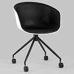 Офисное кресло из пластика с мягким сиденьем Eggshell Black варинант исполнения - 2 | Loft Concept в Ульяновске