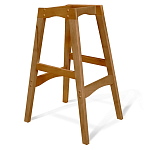 Барный стул со спинкой и подлокотниками на 4-х деревянных ножках Серый Велюр Ava Charm варинант исполнения - 4 | Loft Concept в Ульяновске