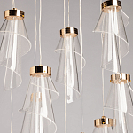 Люстра каскадная с 10-ю прозрачными плафонами Wave Line варинант исполнения - 4 | Loft Concept в Ульяновске