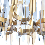 Люстра с вертикальными стеклянными элементами и металлическим каркасом цвета Латунь Vertical Glass варинант исполнения - 4 | Loft Concept в Ульяновске