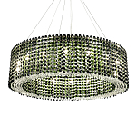 Круглая люстра с хрустальными подвесками Crystal Art Chrome Green Chandelier 12 варинант исполнения - 2 | Loft Concept в Ульяновске