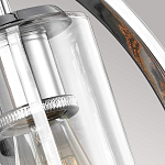 Бра цвета хром с круглой рамой и цилиндрическим прозрачным стеклянным плафоном на прямоугольном основании Feiss варинант исполнения - 5 | Loft Concept в Ульяновске