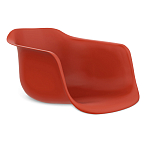 Стул пластиковый красного цвета на колесиках с подъемно-поворотным механизмом Eames Red варинант исполнения - 2 | Loft Concept в Ульяновске