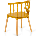 Пластиковый стул на ножках из массива бука Ferret Spiral Mustard варинант исполнения - 6 | Loft Concept в Ульяновске