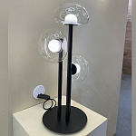 Настольная лампа с тремя прозрачными куполообразными плафонами и черным металлическим основанием Flos Wireline Lighting варинант исполнения - 5 | Loft Concept в Ульяновске