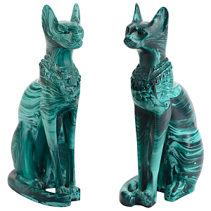 Изумрудные Кошки комплект из 2-х статуэток