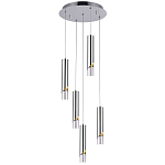 Подвесной светильник Metal Acrylic Tube Five Chrome Hanging Lamp варинант исполнения - 2 | Loft Concept в Ульяновске
