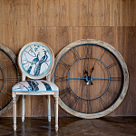 Часы настенные деревянные с римскими цифрами чёрного цвета Clock with History варинант исполнения - 3 | Loft Concept в Ульяновске