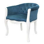 Кресло низкое в стиле прованс Louis French Armchair white and blue velour варинант исполнения - 3 | Loft Concept в Ульяновске