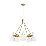 Люстра с 5-ю плафонами в форме песочных часов с узкими перфорированными отверстиями Feiss варинант исполнения - 13 | Loft Concept в Ульяновске