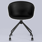 Офисное кресло из пластика с мягким сиденьем Eggshell Black варинант исполнения - 4 | Loft Concept в Ульяновске