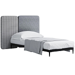 Кровать с большим мягким изголовьем Unity Grey Bed варинант исполнения - 5 | Loft Concept в Ульяновске