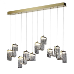 Подвесной светильник линейный с плафонами волнистой формы из фактурного стекла Big Wave варинант исполнения - 3 | Loft Concept в Ульяновске