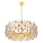 Люстра круглая золотого цвета с круглыми хрустальным элементами Solyria варинант исполнения - 6 | Loft Concept в Ульяновске