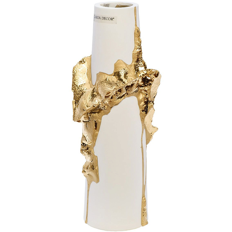 Ваза Rhea white with gold 30 Белый Золотой Ваза Rhea white with gold 30 Белый Золотой в Ульяновске | Loft Concept