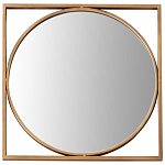 Круглое  зеркало в квадратной раме из металла Coste Mirror варинант исполнения - 1 | Loft Concept в Ульяновске