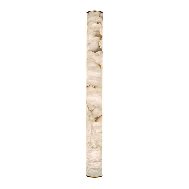 Бра цилиндрической формы из натурального алебастра Alabaster Geometry Белый Латунь в Ульяновске | Loft Concept 
