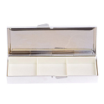 Таблетница карманная прямоугольная с 3-мя отделениями с зеркалом и накладкой из натурального камня Содалит Silver Stone Pillboxes варинант исполнения - 2 | Loft Concept в Ульяновске