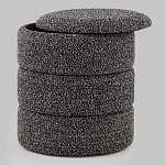 Пуф Three Gray в ткани букле серого цвета варинант исполнения - 2 | Loft Concept в Ульяновске