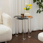 Дизайнерский журнальный стол с фигурной столешницей на 3-х прозрачных ножках Rahakif варинант исполнения - 4 | Loft Concept в Ульяновске