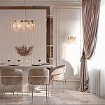 Бра с металлическим основанием золотого цвета и хрустальными подвесками Textured Glass варинант исполнения - 8 | Loft Concept в Ульяновске