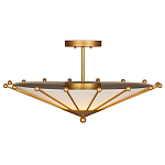 Потолочный светильник в форме конуса с каркасом золотого цвета и тканевым абажуром Inspiration in Light варинант исполнения - 3 | Loft Concept в Ульяновске