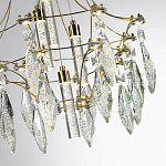 Люстра подвесная из металла с хрустальными подвесками прозрачного цвета Quasar 41 варинант исполнения - 3 | Loft Concept в Ульяновске