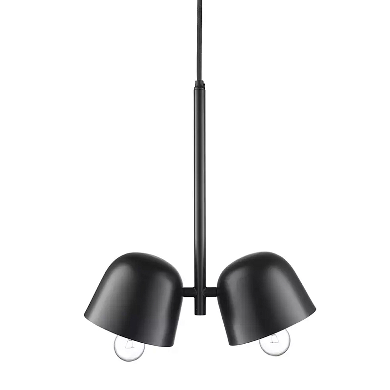 Подвесной светильник черный с 2-мя плафонами Pendant lamp Black Черный в Ульяновске | Loft Concept 