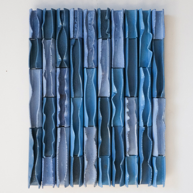 Объемное Панно Vertical Blue Rhythmic Waves Синий в Ульяновске | Loft Concept 