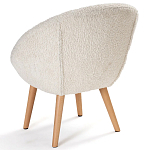 Кресло на деревянных ножках с обивкой из ткани букле Aldo Boucle Armchair варинант исполнения - 4 | Loft Concept в Ульяновске