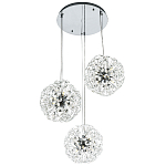 Подвесной светильник с 3-мя плафонами Crystal Dandelions Chrome Hanging Lamp варинант исполнения - 2 | Loft Concept в Ульяновске