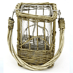 Кашпо стеклянное в плетёной корзине Argo варинант исполнения - 1 | Loft Concept в Ульяновске