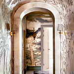 Обои ручная роспись Bamboo River Blossom Original colourway on Deep Rich Gold gilded paper with pearlescent antiquing варинант исполнения - 2 | Loft Concept в Ульяновске