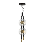 Подвесной светильник с черным основанием и золотистым декором Bruno Duo варинант исполнения - 2 | Loft Concept в Ульяновске