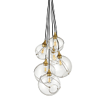 Подвесной светильник с шестью прозрачными стеклянными шарообразными плафонами Hinkley варинант исполнения - 1 | Loft Concept в Ульяновске