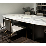 Стол обеденный мраморный с колоннами Marble Column Table варинант исполнения - 4 | Loft Concept в Ульяновске