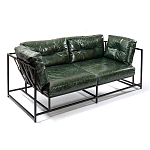 Диван Лофт Натуральная Винтажная кожа Зеленый Two Seat Encounter Leather Sofa варинант исполнения - 3 | Loft Concept в Ульяновске