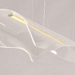 Люстра линейная с прозрачным волнообразным плафоном Wave Line варинант исполнения - 9 | Loft Concept в Ульяновске