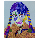 Картина с вышивкой Портрет wall panel People with the yellow ear 3 варинант исполнения - 3 | Loft Concept в Ульяновске